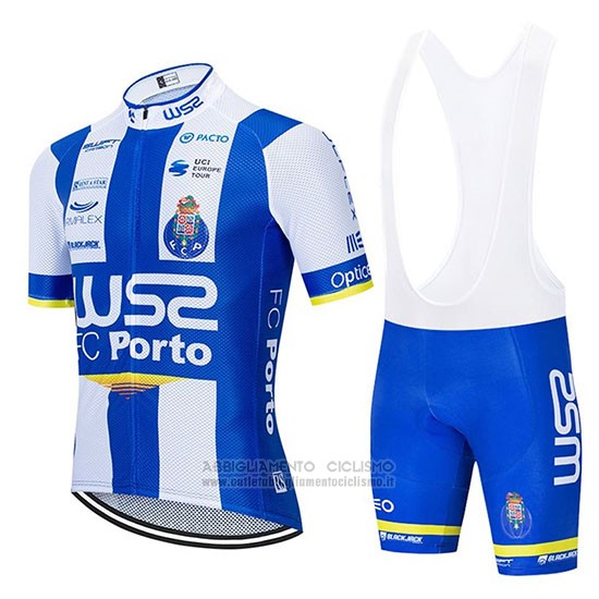 2020 Abbigliamento Ciclismo W52 FC Porto Bianco Blu Manica Corta e Salopette
